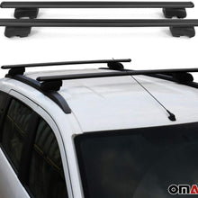 OMAC Auto Exterior Accessories Roof Rack Cross Bars | Adjustable Aluminum Black Cargo Carrier Rooftop Luggage Crossbars Fits Audi Q3 2019-2021