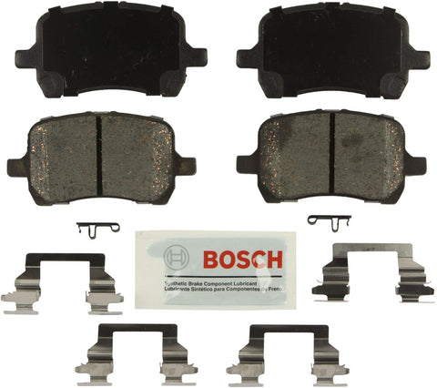 Bosch BE1160H Blue Disc Brake Pad Set with Hardware for Select Chevrolet Cobalt, HHR, Malibu; Pontiac G5, G6; and Saturn Aura Vehicles - FRONT