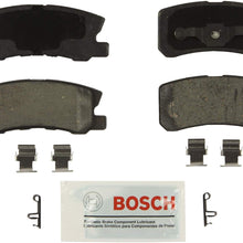 Bosch BE868H Blue Disc Brake Pad Set with Hardware for Select Chrysler, Dodge, Jeep, and Mitsubishi Cars and SUVs - REAR