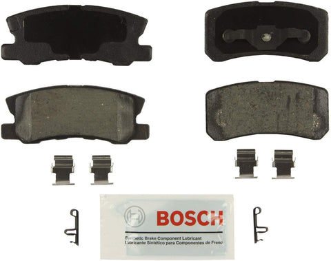 Bosch BE868H Blue Disc Brake Pad Set with Hardware for Select Chrysler, Dodge, Jeep, and Mitsubishi Cars and SUVs - REAR