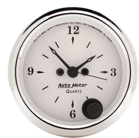 AUTO METER 1686 Old TYME White Clock,2.3125 in.
