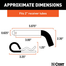 CURT 21510 Trailer Hitch Pin & Clip with Vinyl-Coated Grip, 5/8-Inch Diameter, Fits 2-Inch Receiver