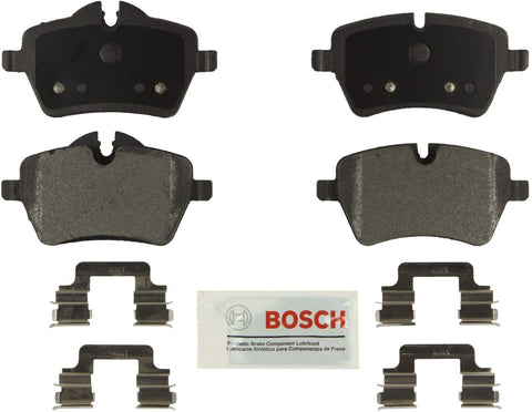 Bosch BE1204H Blue Disc Brake Pad Set with Hardware For Select Mini Cooper, Countryman, and Paceman Vehicles - FRONT