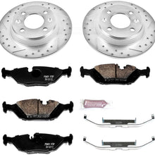 Power Stop K367 Rear Brake Kit with Drilled/Slotted Brake Rotors and Z23 Evolution Ceramic Brake Pads