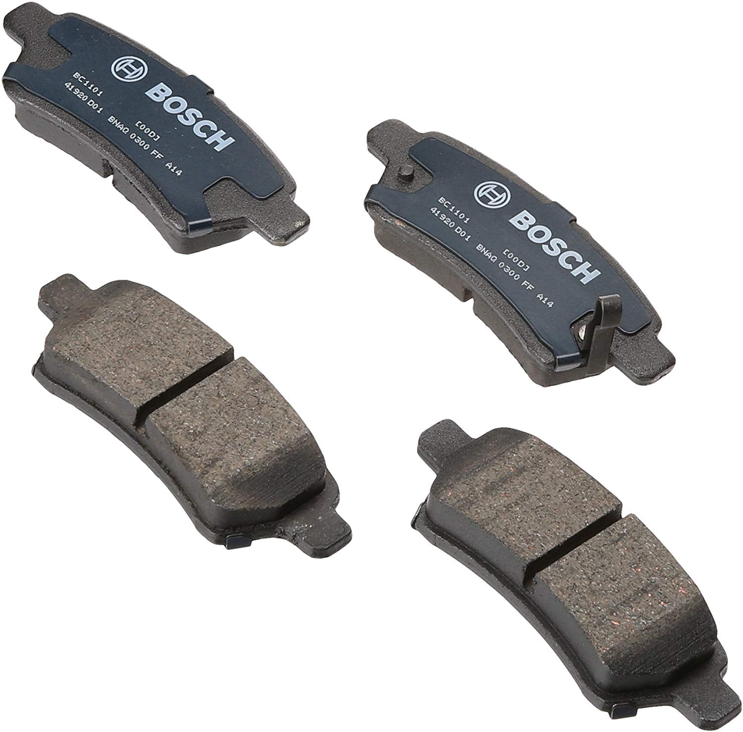 Bosch BC1101 QuietCast Premium Ceramic Disc Brake Pad Set For 2005-2012 Nissan Pathfinder; Rear