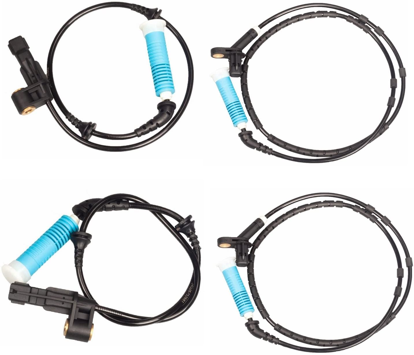 MOSTPLUS Front Rear Right Left ABS Wheel Speed Sensor Compatible for 00-08 BMW E46 316 i 318 320 325 34526752681 34526752682 34526752683 (set of 4)