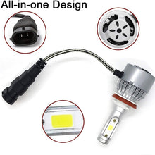 SOCAL-LED 2x S2 Automotive H11 H8 LED Headlight Bulbs Conversion Kit Bright 72W COB Chip 6000K Xenon White