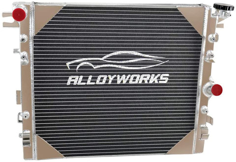 ALLOYWORKS 2 Row Core All Aluminum Radiator for 2007-2017 Jeep Wrangler JK 3.6L 3.8L V6 Offroad