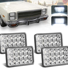 (4pcs) Dot approved 4x6 inch LED Headlights Rectangular Replacement H4651 H4652 H4656 H4666 H6545 for Peterbil Kenworth Freightinger Ford Probe Chevrolet Oldsmobile Cutlass