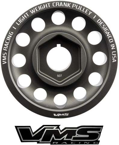 VMS RACING 05-06 Light Weight Billet Aluminum Crankshaft CRANK PULLEY Compatible with Acura RSX Type S DOHC K20Z1 2005-2006 4G63 Engines ONLY OEM SIZE (uses same belts)
