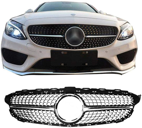 AUTOPA 2058881260 Diamond Radiator Grille Assembly for Mercedes Benz W205 C300 C43 C63 AMG