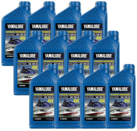 Yamaha Yamalube WaveRunner Jet Boat Engine Oil Case 12 of Quarts LUB-10W40-WV-12