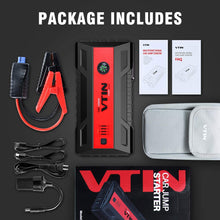 VTIN Upgraded 1200A Car Jump Starter, 12V Power Pack Jump Starter (Up to 8.0L Gas 6.0L Diesel Engines) Portable Battery Booster Power Bank with QC 3.0 Outputs Type-C Port & Safety Jumper Cable