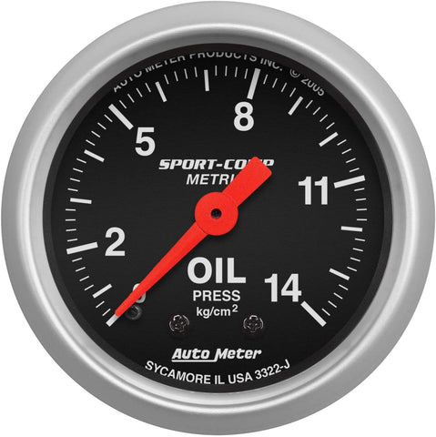 Auto Meter 3322-J Sport-Comp Mechanical Metric Oil Pressure Gauge