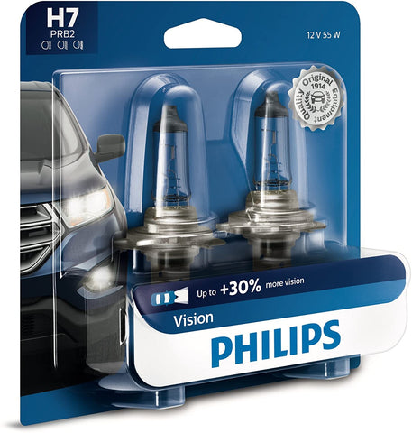 Philips H7 CrystalVision Ultra Upgraded Bright White Headlight Bulb, 2 Pack