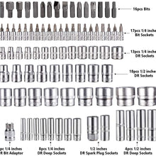 MORWELL 1/4”and 1/2”Socket Wrench Set, 94 pieces Mechanics Tool Set with Ratchets,Universal Joint, Extensions 6-Point Socket Set with Blow Molded Case