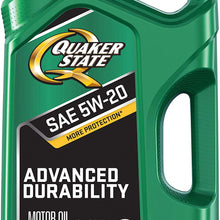 Quaker State 550044965 Advanced Durability 5W-20 Motor Oil (SN/GF-5), 5 quart