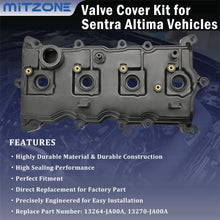 Engine Valve Cover Kit with Oil Cap & Gasket & Bolts & PCV Valve Compatible with Nissan 2007-2012 Sentra 2007-2013 ALTIMA 2.5L L4 2007-2011 ALTIMA Hybrid ELECTRIC/GAS Part# 13264-JA00A 13270-JA00A