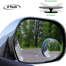 lebogner 2 Pack Blind Spot Accessories 2" Round HD Glass Slim Frameless Convex Rear View, Wide Angle 360°Rotate 30°Sway Adjustable Stick On Mirror for All Cars, SUV, and Trucks
