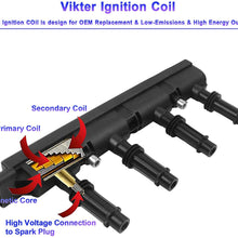 Vikter 55579072 Ignition Coil Pack Compatible with 2011-2020 GM Buick Encore Cadillac ELR Chevy Cruze Sonic Trax Volt 1.4L L4 DC 12V Replace# 25198623 D521C UF669 55577898