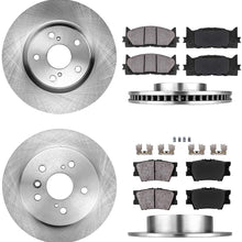 CRK13575 FRONT 296 mm + REAR 281 mm Premium OE 5 Lug [4] Rotors + [8] Quiet Low Dust Ceramic Brake Pads