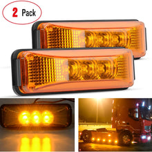 Nilight 2PCS 3.9” 3 LED Truck Trailer Amber Light Front Rear LED Side Marker Lights Clearance Indicator Lamp Perfect Sealed Waterproof Surface Mounted LED Marker Light, 2 Years Warranty