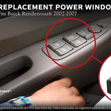 Master Power Window Switch - Driver Side Door - Fits Buick Rendezvous 2002, 2003, 2004, 2005, 2006, 2007 - Window Switch - Replaces 5475735