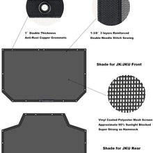 Shadeidea Jeep Wrangler Sun Shade JK Unlimited 4-Door Front & Rear-Black Mesh Screen Sunshade JKU 4D 2007-2018 Top Cover UV Blocker with Grab Bag-10 Years Warranty