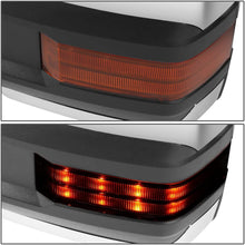 Replacement for Silverado/Sierra Chrome Powered Heated Glass Amber LED Signal Towing+Adjustable Corner Blind Spot Mirror