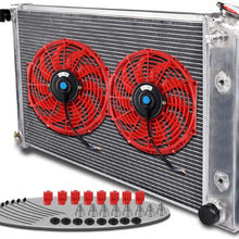 New Fit For CHEVY C/K SERIES C10/K10 PICKUP L6/V8 1973-1980 Full Aluminum Racing Radiator with 2x 12" Red Cooling Fan Kit
