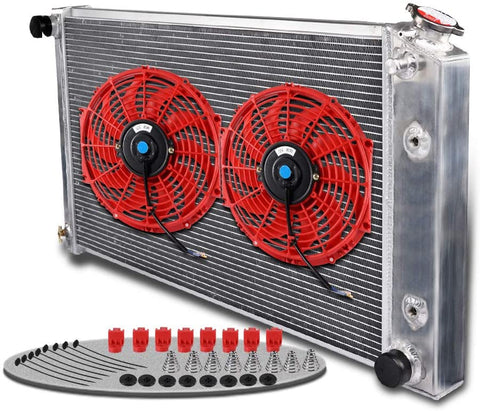 New Fit For CHEVY C/K SERIES C10/K10 PICKUP L6/V8 1973-1980 Full Aluminum Racing Radiator with 2x 12