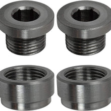ICT Billet O2 Sensor Bung Universal Mild Steel Weld Oxygen Air Fuel Ratio Meter 2 Pair M18 M18-1.5 Threaded Wideband with plug Made in America Metal Weldable 18mm 551548