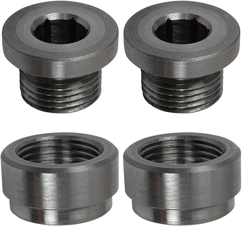 ICT Billet O2 Sensor Bung Universal Mild Steel Weld Oxygen Air Fuel Ratio Meter 2 Pair M18 M18-1.5 Threaded Wideband with plug Made in America Metal Weldable 18mm 551548