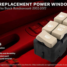 Master Power Window Switch - Driver Side Door - Fits Buick Rendezvous 2002, 2003, 2004, 2005, 2006, 2007 - Window Switch - Replaces 5475735