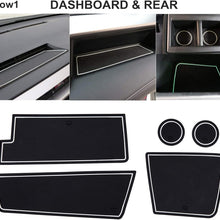 ZOIBV Door Slot Pad Cup Holder Center Console Liner Mats Console Tray Pads Interior Accessories for Toyota RAV4 2016-2020 Plastic PVC Mats Blue Trim 14PCS Set (White)