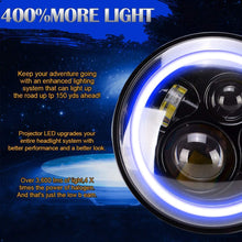 Dot Approved 7 Inch LED RGB Headlight,7" Round DRL Headlamp Flashing RGB Angel Eye Halo Ring,4" LED Fog Lights Bluetooth Controlled for 2007-2017 TJ LJ JK JKU Unlimited Rubicon Sahara