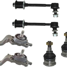 Detroit Axle - 6PC Front Upper & Lower Ball Joints + Front Stabilizer Sway Bar Links for 2004 2005 Toyota Tundra