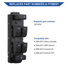 Power Window Switch Compatible with 2004-2012 Chevrolet Chevy Colorado | 2004-2012 GMC Canyon | 2006-2010 Hummer H3 | 2009-2010 Hummer H3T 25779767