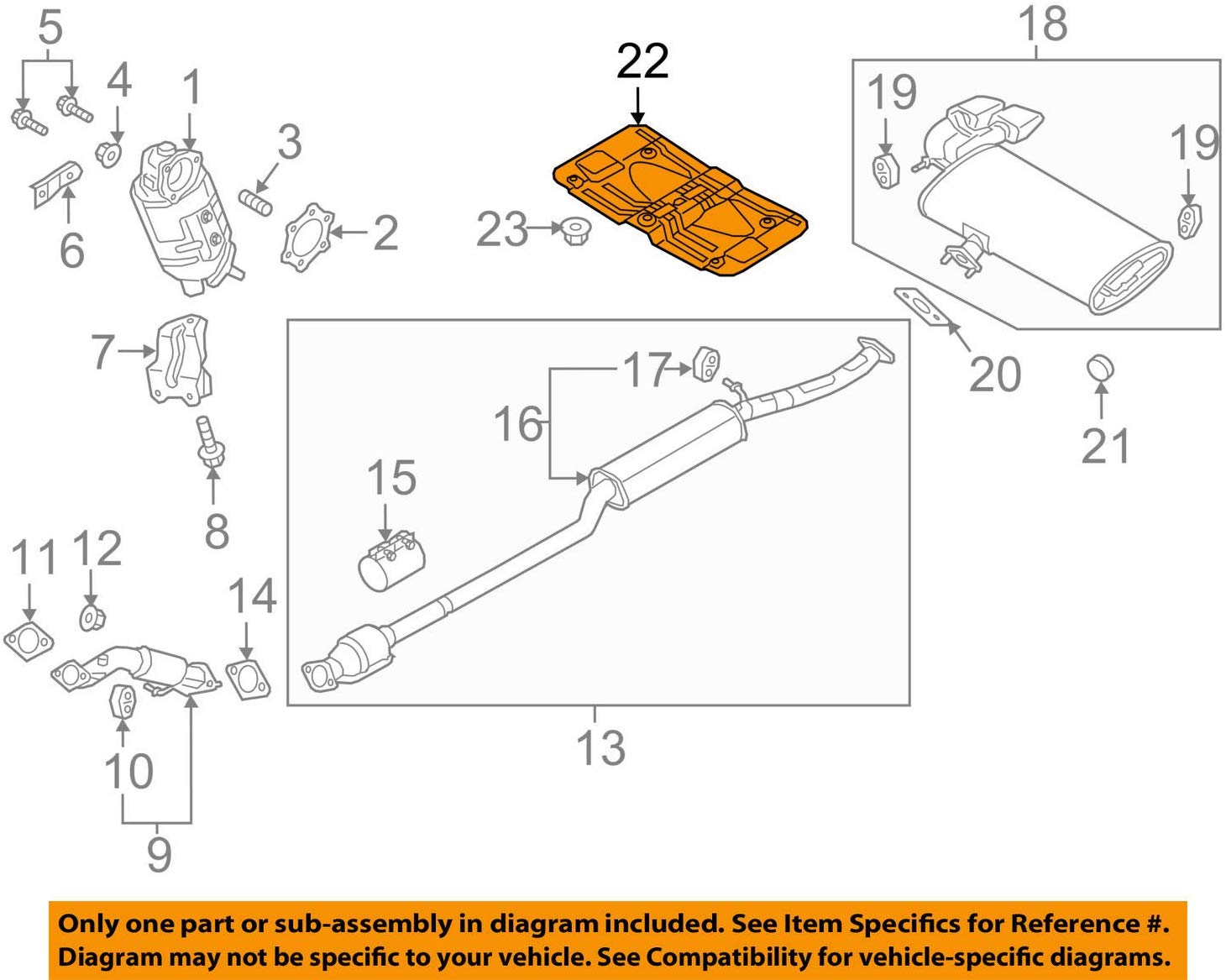 HYUNDAI OEM 16-18 Tucson 1.6L-L4 Exhaust-Heat Shield 28795D3010