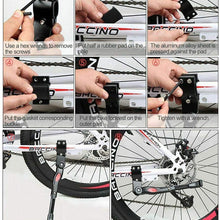F FINEC Bike Kickstand for Bicycle Mountain Bike/Road Bike, Adjustable Universal Height Alloy Bike Kickstand Support for 24''-28'' Bicycle (Black)
