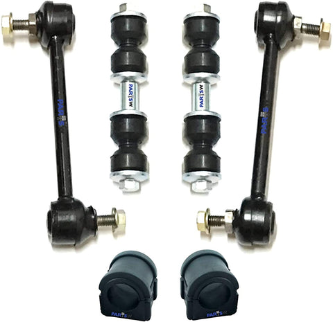 PartsW 6 Pc Suspension Kit for Buick Allure, Century, LaCrosse Regal, Chevrolet Impala, Monte Carlo, Oldsmobile Intrigue, Pontiac Grand Prix/Front Sway Bar Bushing 32 mm/Rear & Front Sway Bar Link