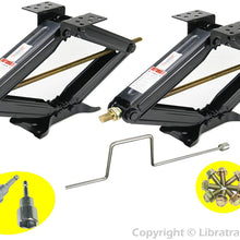 LIBRA Set of 2 24" 5000lbs RV Trailer Stabilizer Leveling Scissor Jacks w/Handle & Power Drill Sockets & Mounting Screws …