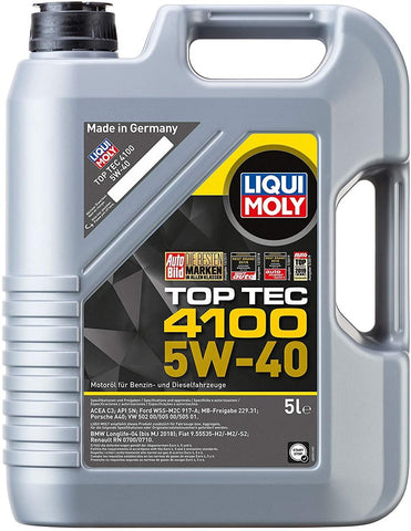 Liqui Moly (2330) 5W-40 Top Tec 4100 Low Ash Synthetic Motor Oil - 5 Liter Jug