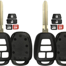 KeylessOption Keyless Entry Remote Uncut Car Blank Key Blade Case Fob Shell for Toyota Camry Scion HYQ12BDM