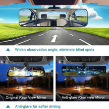 SkycropHD Anti Glare Rear View Mirror for Car, Clip on Wide Angle Rearview Mirror Eliminate Blind Spots – Convex, Blue