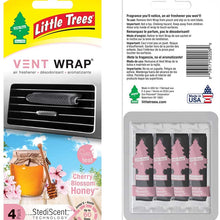 LITTLE TREES Car Air Freshener | Vent Wrap Provides a Long-Lasting Scent, Slip on Vent Blade | Cherry Blossom Honey, 4-Packs (4 Count)
