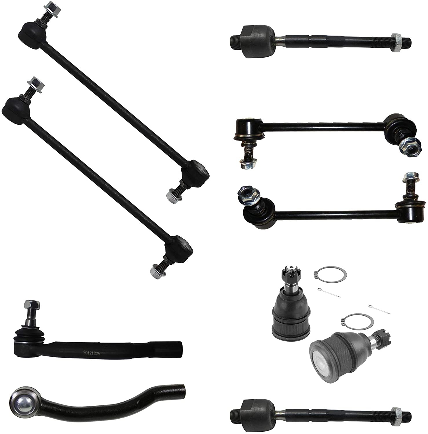 Detroit Axle - 10PC Front and Rear Sway Bar Link, Lower Ball Joint, Inner and Ourter Tie Rod Suspension Kit for 2001-2005 Acura MDX - [2003-2005 Honda Pilot]