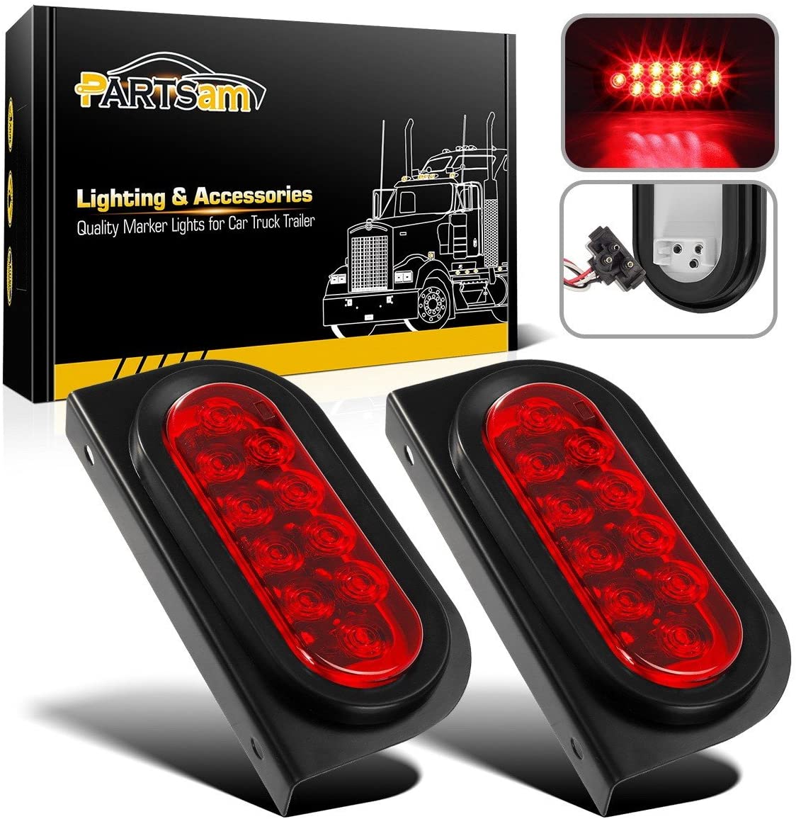 Partsam 2pcs Waterproof 6