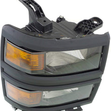 Head Lamp Set of 2 Compatible with CHEVROLET SILVERADO 1500 2014-2015 Right Side and Left Side Assembly Halogen Ls Model 3Rd Gen. CAPA