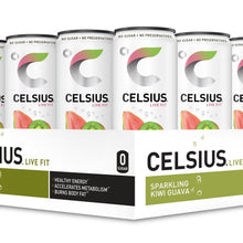 CELSIUS Sparkling Kiwi Guava Fitness Drink, Zero Sugar, 12oz. Slim Can, 12 Pack